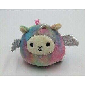 Lucinda Llamacorn Pegasus 3.5” Clip Squishmallow TyeDye Rainbow Silver Wings HTF